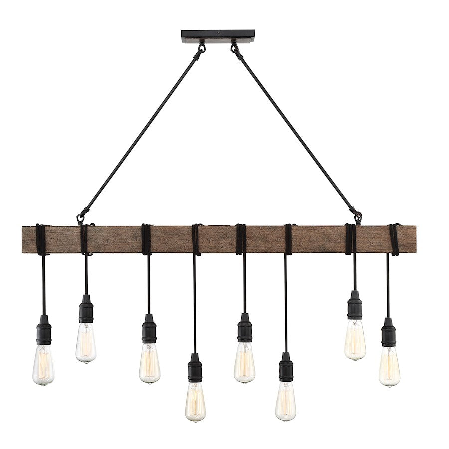 Savoy House Burgess 8-Light Linear Chandelier, Durango - 1-990-8-41