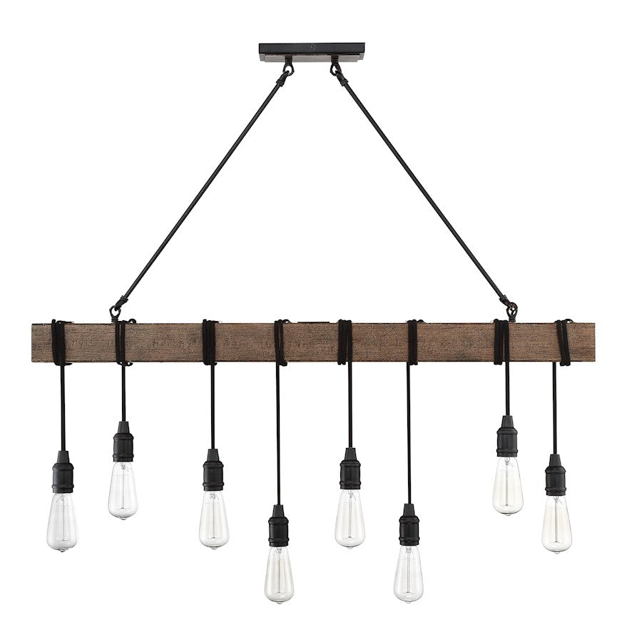 8 Light Linear Chandelier, Durango