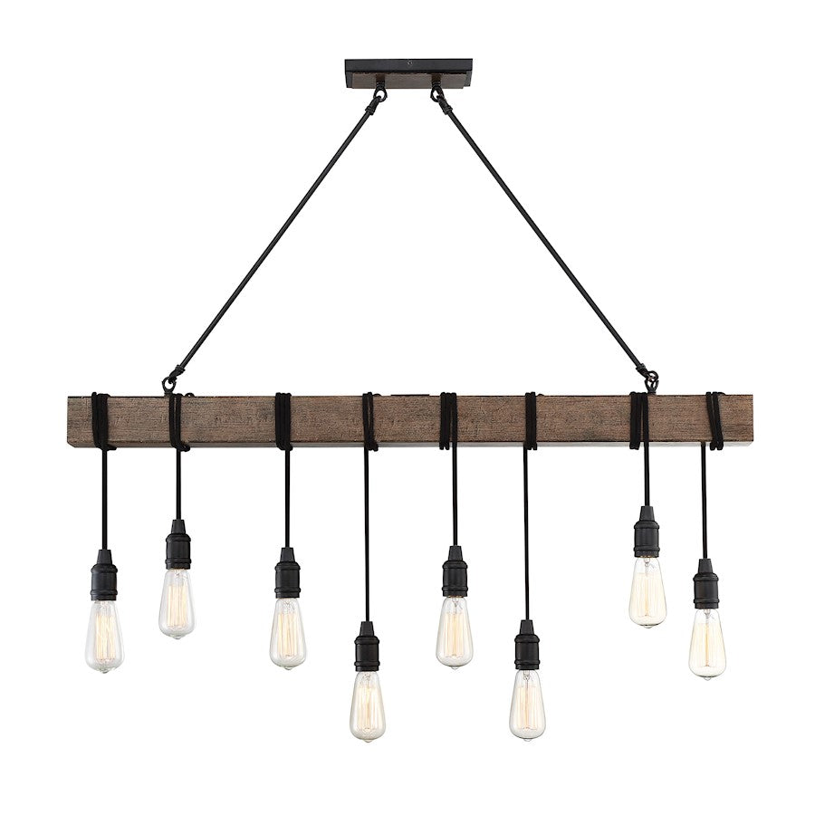 8 Light Linear Chandelier, Durango
