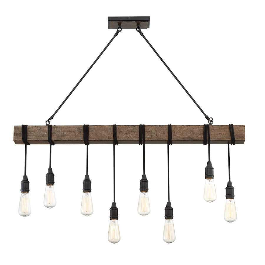 8 Light Linear Chandelier, Durango