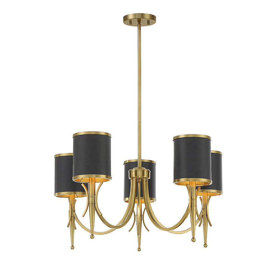 5 Light Chandelier, Black