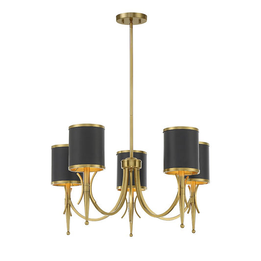 5 Light Chandelier, Black