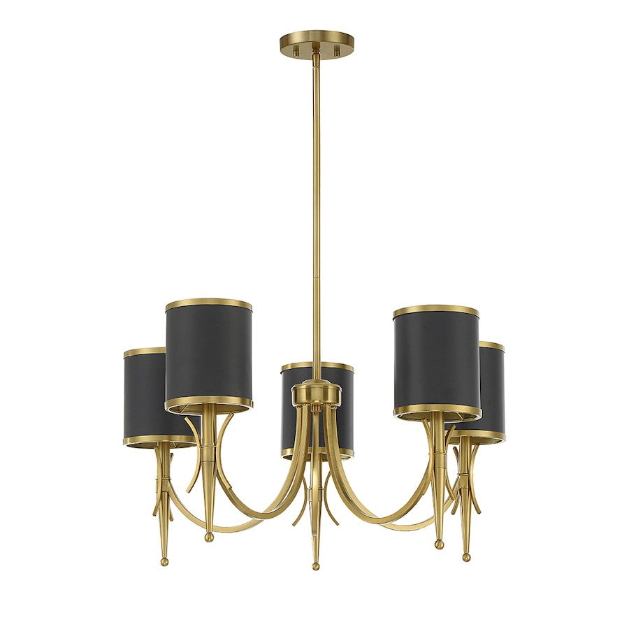 5 Light Chandelier, Black