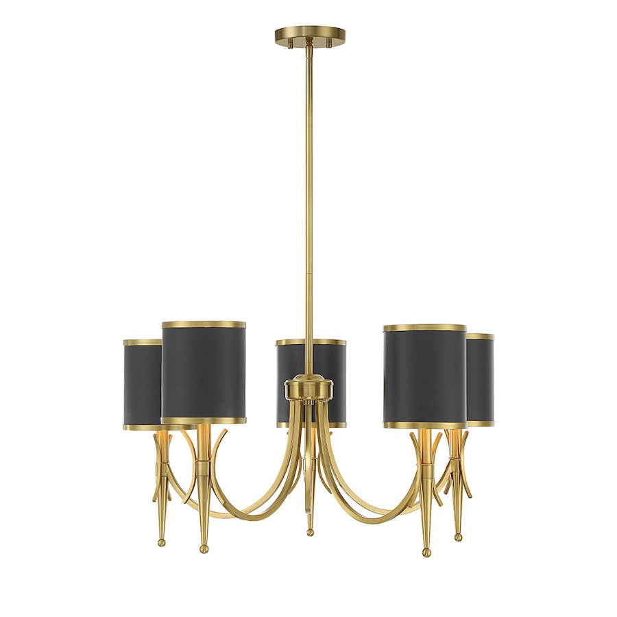 5 Light Chandelier, Black