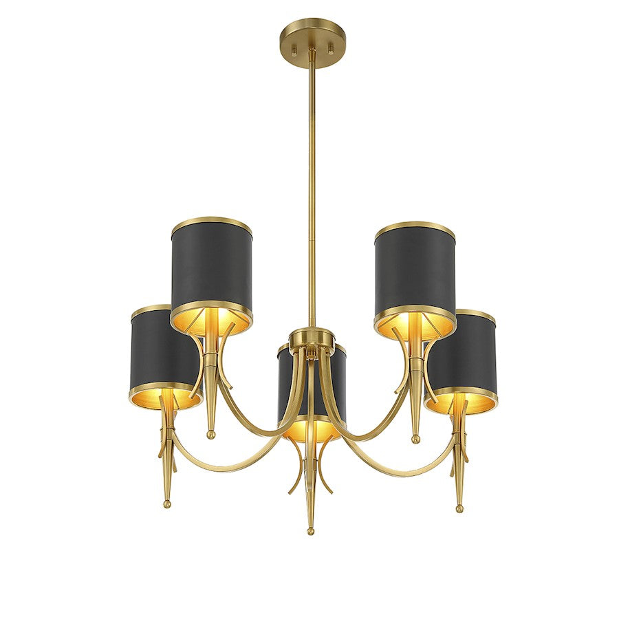 5 Light Chandelier, Black