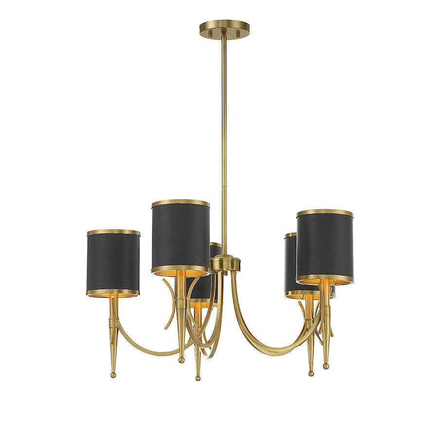 5 Light Chandelier, Black