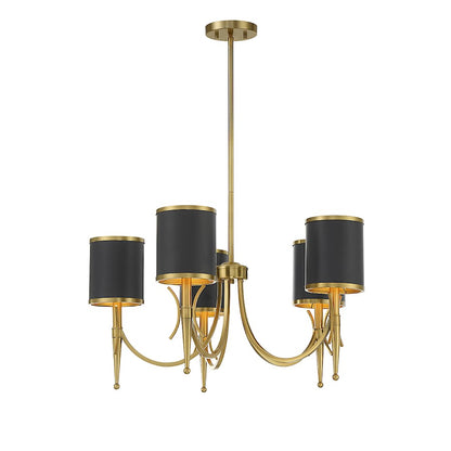 5 Light Chandelier, Black