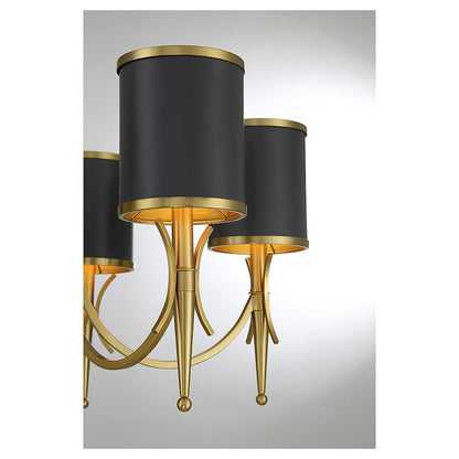5 Light Chandelier, Black