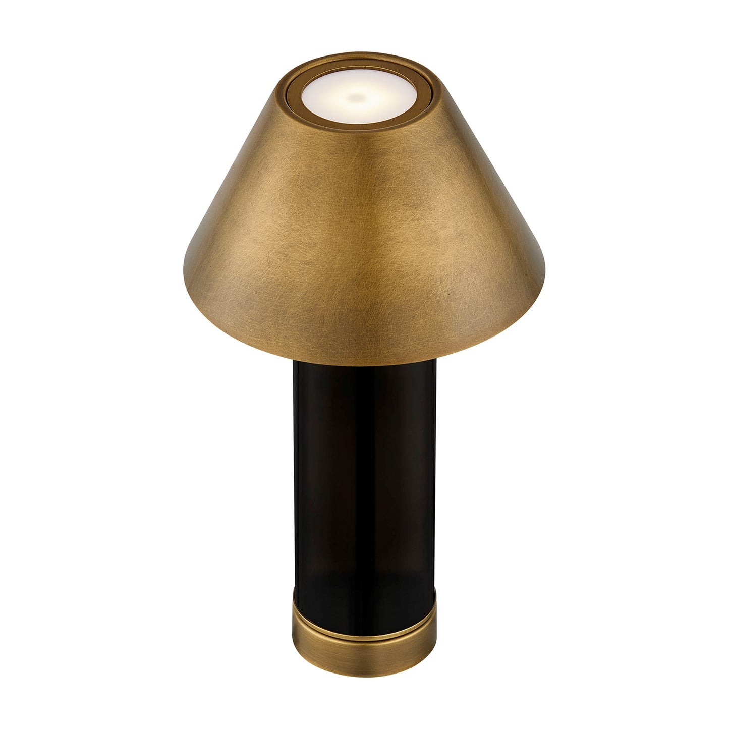 Savoy House Molly 1-Light Rechargeable Table Lamp | Black Metal and Brass Shade | Bedside & Patio Portable Light | 240 Lumens, 3000K | Model 11-CD04RC-BK
