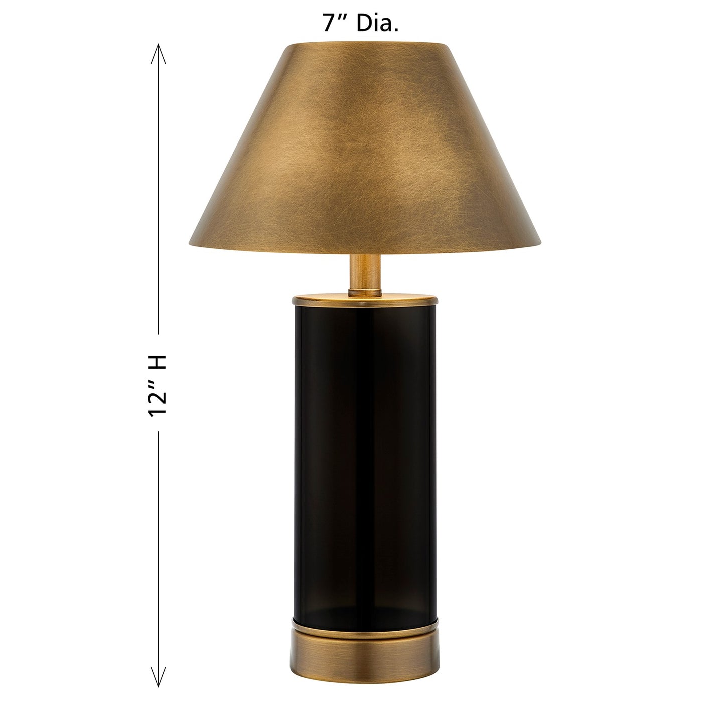 Savoy House Molly 1-Light Rechargeable Table Lamp | Black Metal and Brass Shade | Bedside & Patio Portable Light | 240 Lumens, 3000K | Model 11-CD04RC-BK