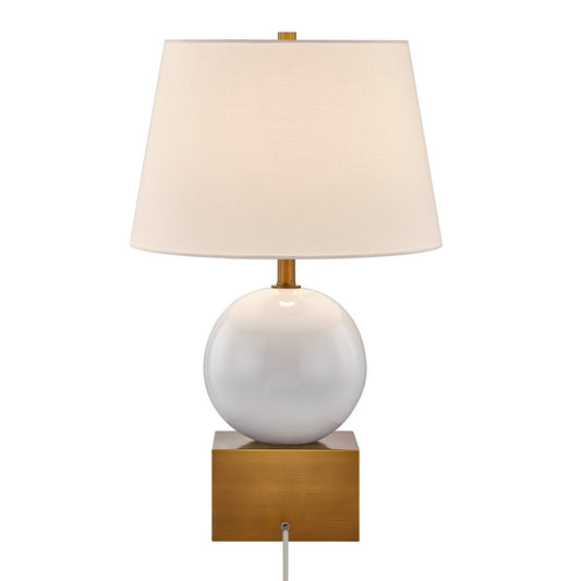 Savoy House Coco & Dash Brumfield 1 Lt Table, Ceramic and Brass