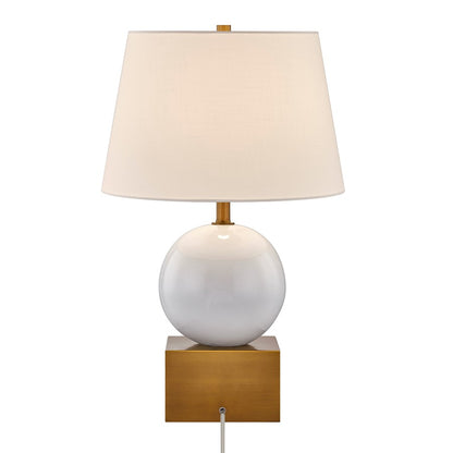 Savoy House Coco & Dash Brumfield 1 Lt Table, Ceramic and Brass