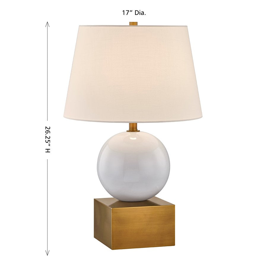 Savoy House Coco & Dash Brumfield 1 Lt Table, Ceramic and Brass