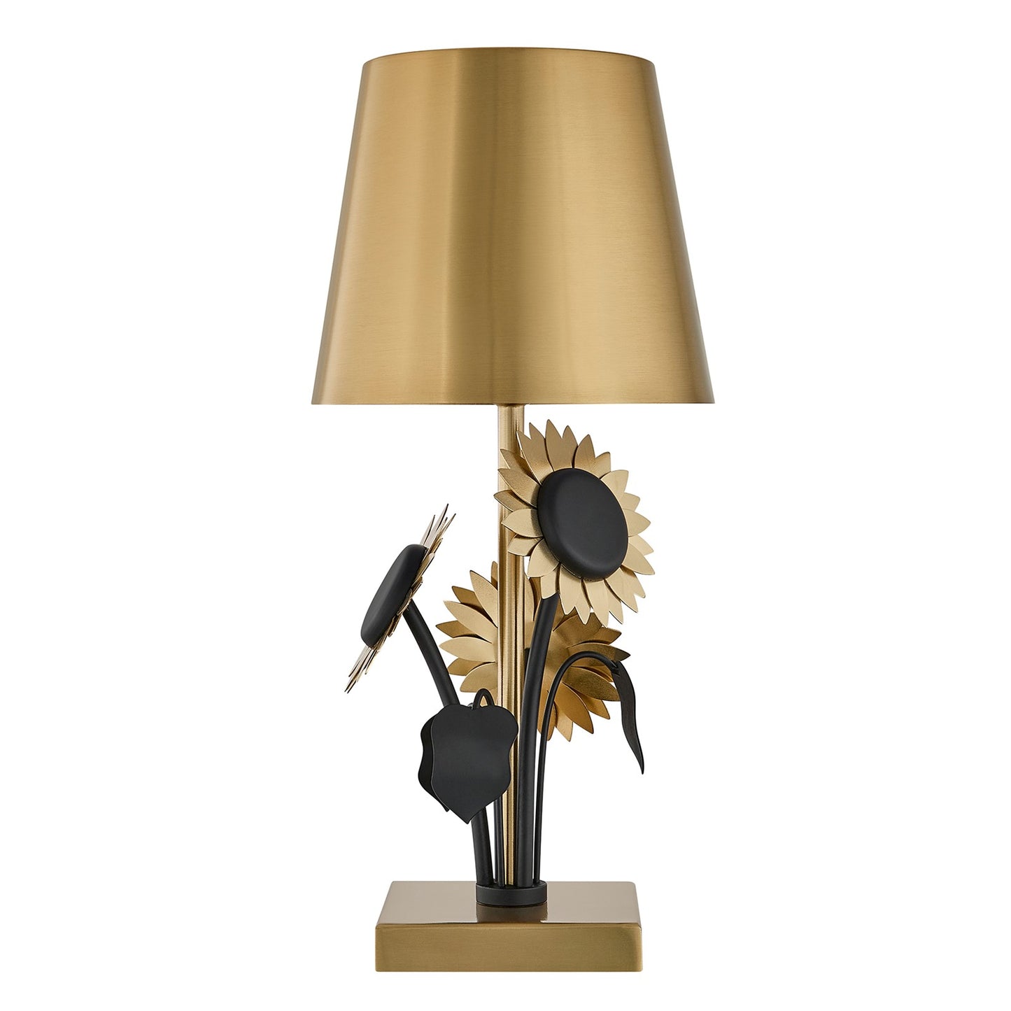 Savoy House Posey 1-Light Rechargeable Table Lamp | Nature-Inspired Brass and Black Metal | Bedroom & Patio Accent | 240 Lumens, 3000K | Model 11-CD26RC