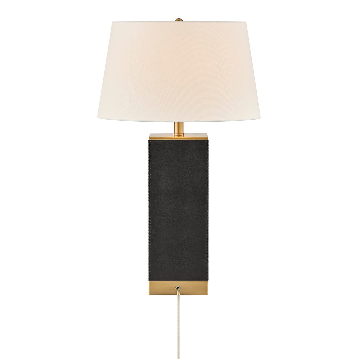 Savoy House Max 17in 1-Light Table Lamp | Modern Black Faux Leather and White Linen | Bedroom & Living Room | 17 x 17 x 27.88 in | Model 11-CD32-BK