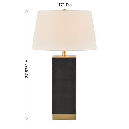 Savoy House Max 17in 1-Light Table Lamp | Modern Black Faux Leather and White Linen | Bedroom & Living Room | 17 x 17 x 27.88 in | Model 11-CD32-BK