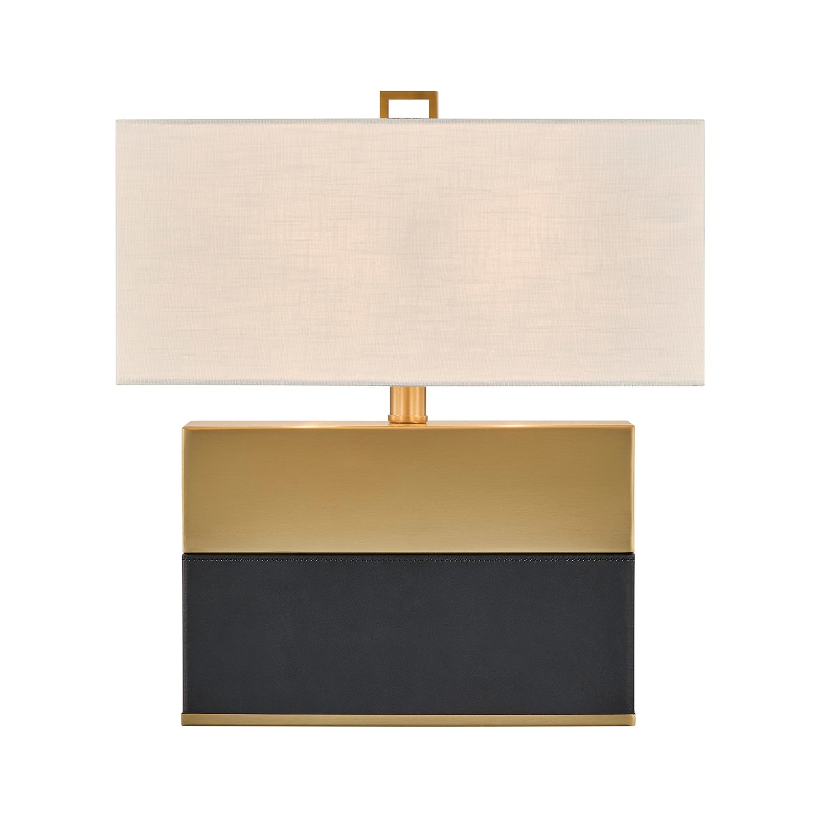 Savoy House Oliver 15.5in 1-Light Table Lamp | Modern Honey Brown and Black Faux Leather and White Linen | Bedroom & Living Room | 8 in | Model 11-CD33-HBBK