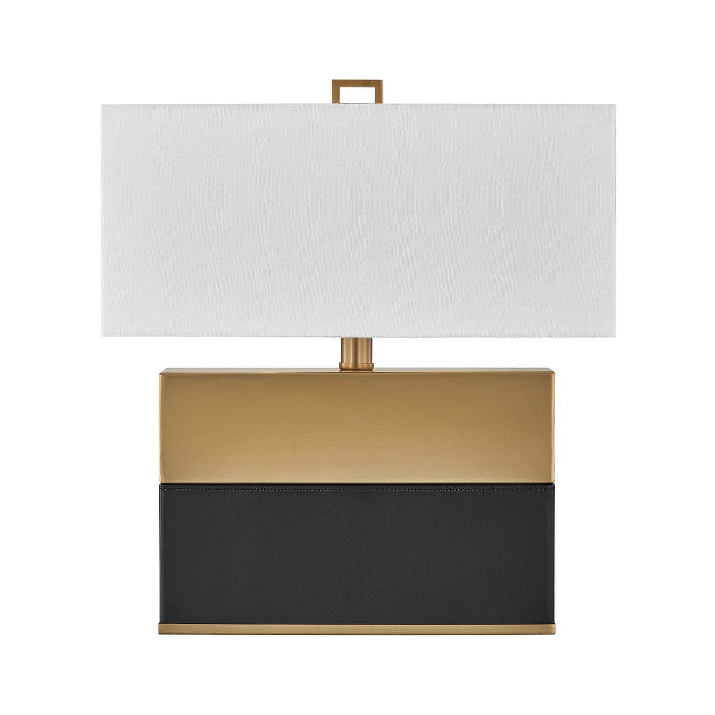 Savoy House Oliver 15.5in 1-Light Table Lamp | Modern Honey Brown and Black Faux Leather and White Linen | Bedroom & Living Room | 8 in | Model 11-CD33-HBBK