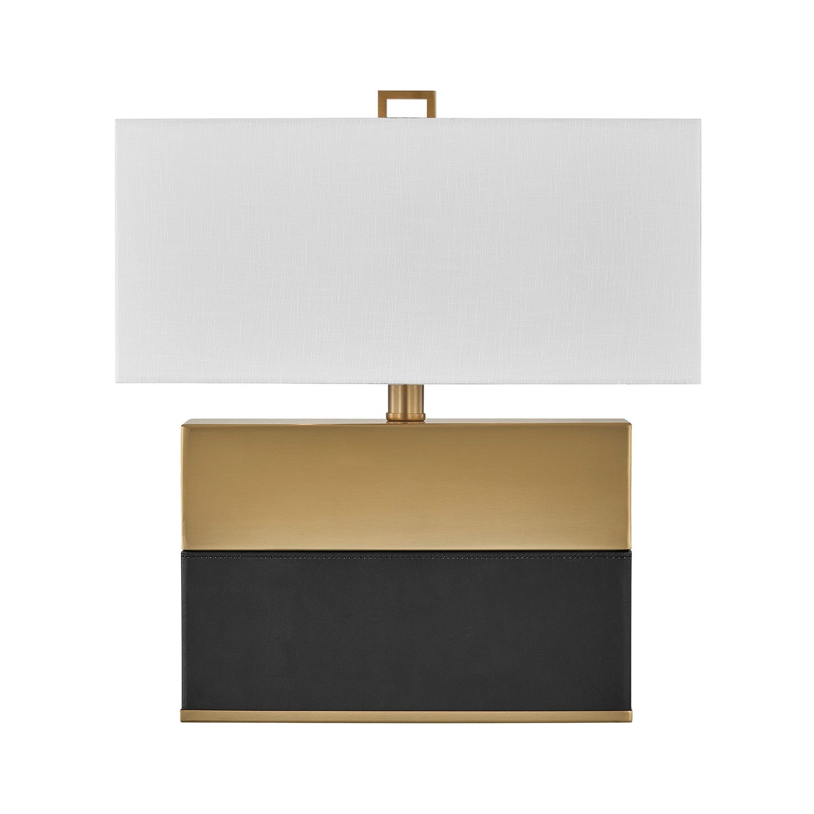 Savoy House Oliver 15.5in 1-Light Table Lamp | Modern Honey Brown and Black Faux Leather and White Linen | Bedroom & Living Room | 8 in | Model 11-CD33-HBBK