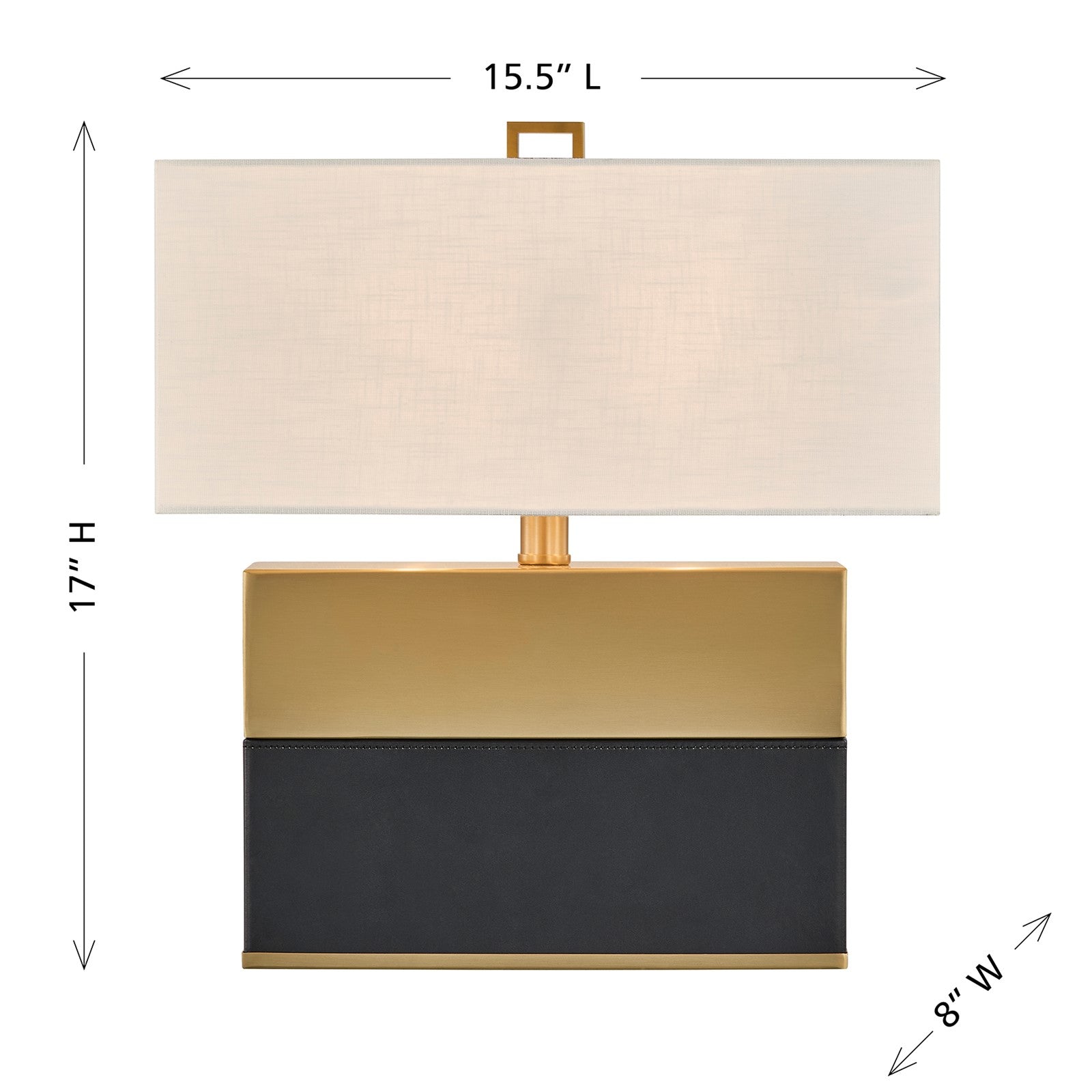 Savoy House Oliver 15.5in 1-Light Table Lamp | Modern Honey Brown and Black Faux Leather and White Linen | Bedroom & Living Room | 8 in | Model 11-CD33-HBBK