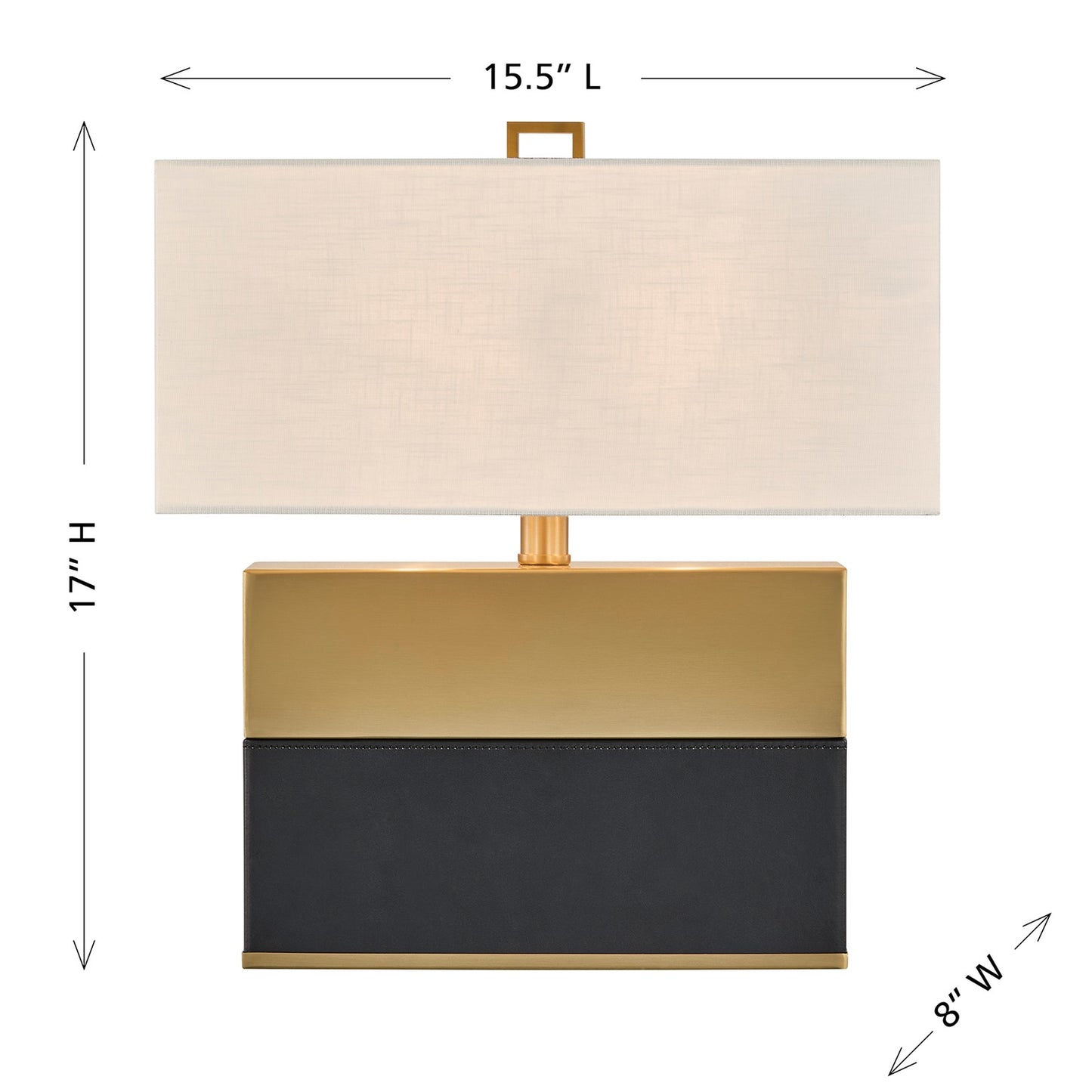 Savoy House Oliver 15.5in 1-Light Table Lamp | Modern Honey Brown and Black Faux Leather and White Linen | Bedroom & Living Room | 8 in | Model 11-CD33-HBBK