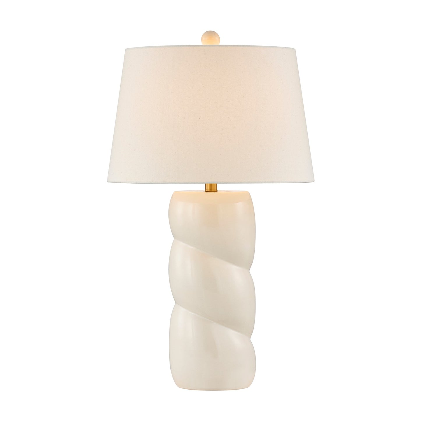 Savoy House Betty 17in 1-Light Table Lamp | Soft Modern White High-Gloss Ceramic with White Linen Shade and Warm Brass Accents | Bedroom & | Model 11-CD36
