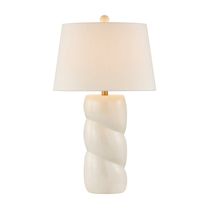 Savoy House Betty 17in 1-Light Table Lamp | Soft Modern White High-Gloss Ceramic with White Linen Shade and Warm Brass Accents | Bedroom & | Model 11-CD36