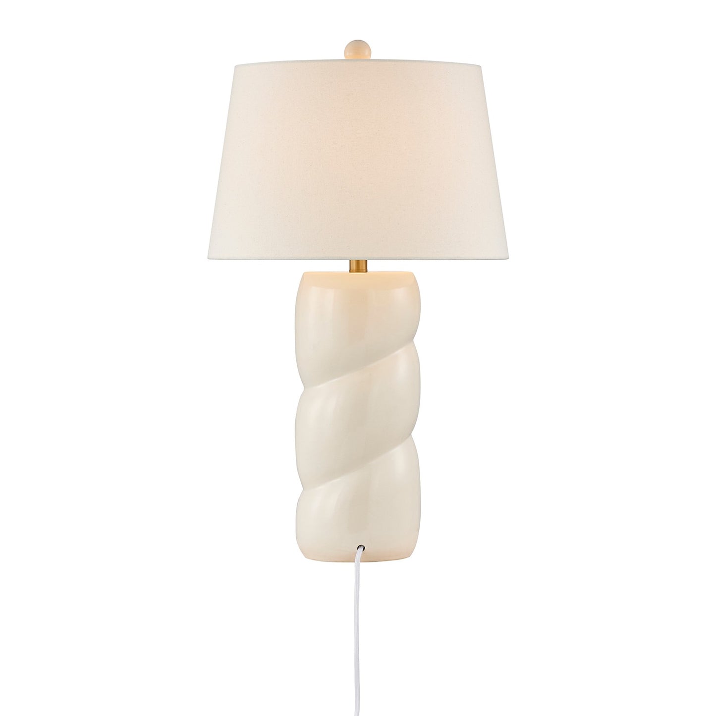 Savoy House Betty 17in 1-Light Table Lamp | Soft Modern White High-Gloss Ceramic with White Linen Shade and Warm Brass Accents | Bedroom & | Model 11-CD36