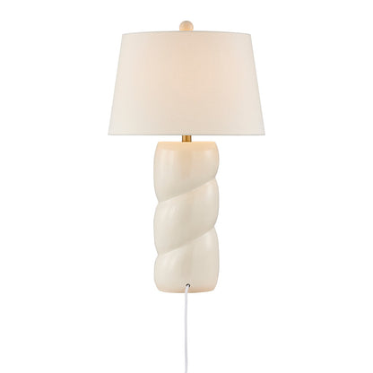 Savoy House Betty 17in 1-Light Table Lamp | Soft Modern White High-Gloss Ceramic with White Linen Shade and Warm Brass Accents | Bedroom & | Model 11-CD36