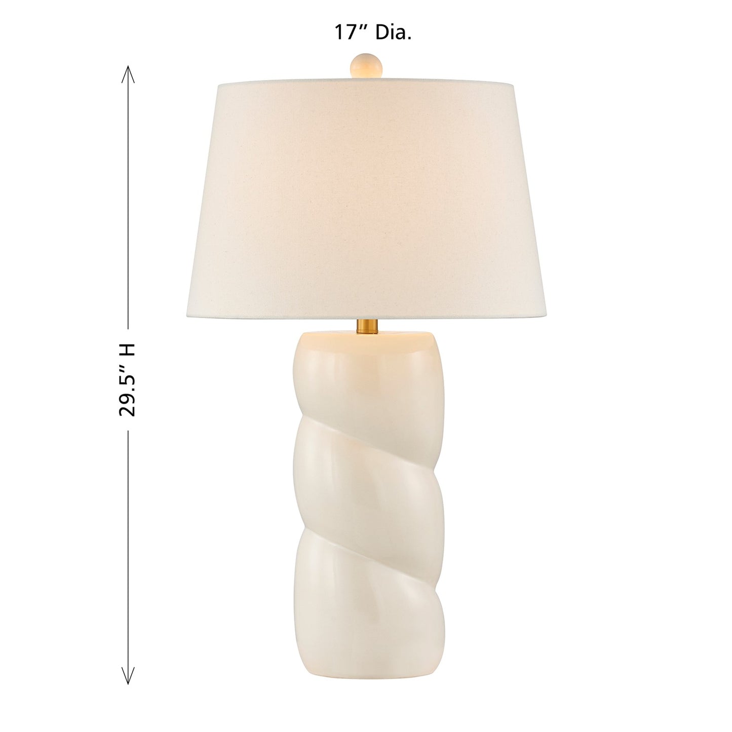 Savoy House Betty 17in 1-Light Table Lamp | Soft Modern White High-Gloss Ceramic with White Linen Shade and Warm Brass Accents | Bedroom & | Model 11-CD36