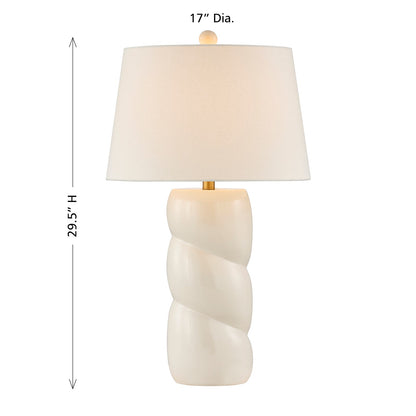 Savoy House Betty 17in 1-Light Table Lamp | Soft Modern White High-Gloss Ceramic with White Linen Shade and Warm Brass Accents | Bedroom & | Model 11-CD36