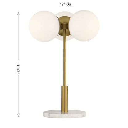 Savoy House Turin 3 Lt Table Lamp, White Opal