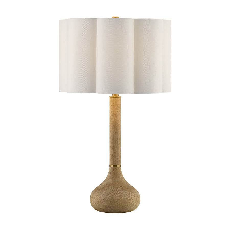 Savoy House Derby 1 Lt Table Lamp, White Scalloped