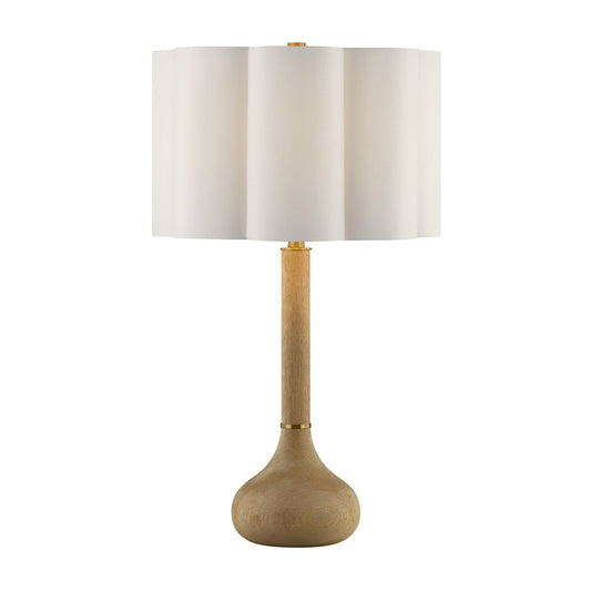 Savoy House Derby 1 Lt Table Lamp, White Scalloped
