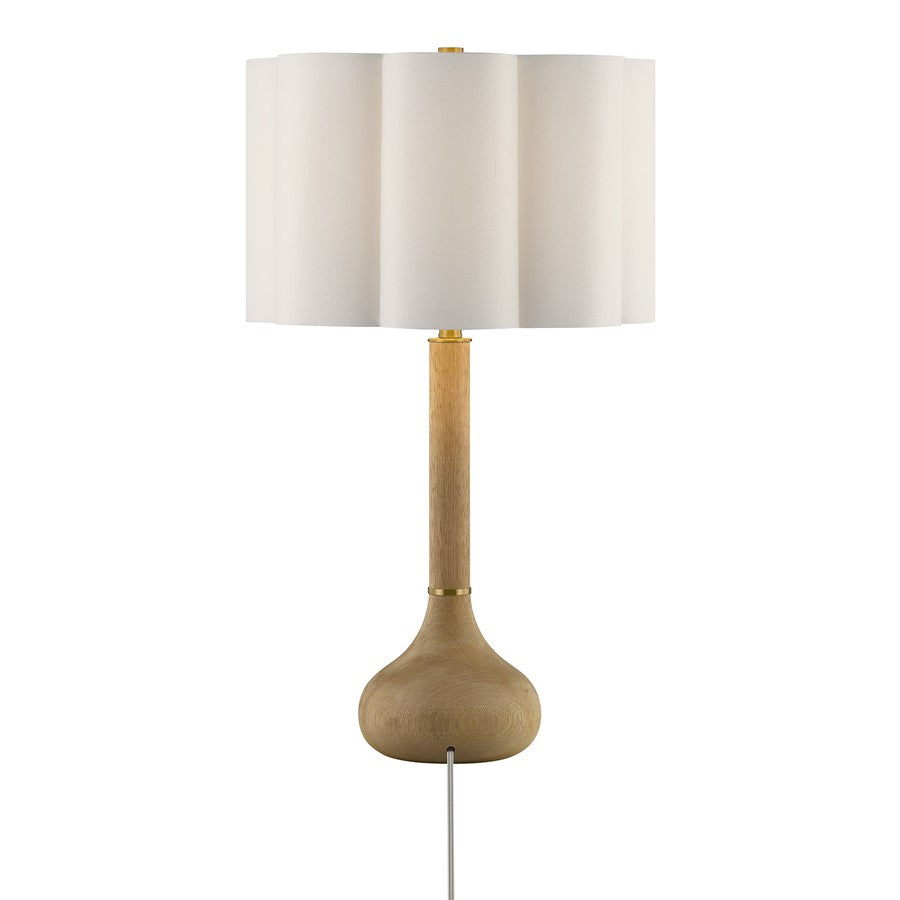 Savoy House Derby 1 Lt Table Lamp, White Scalloped