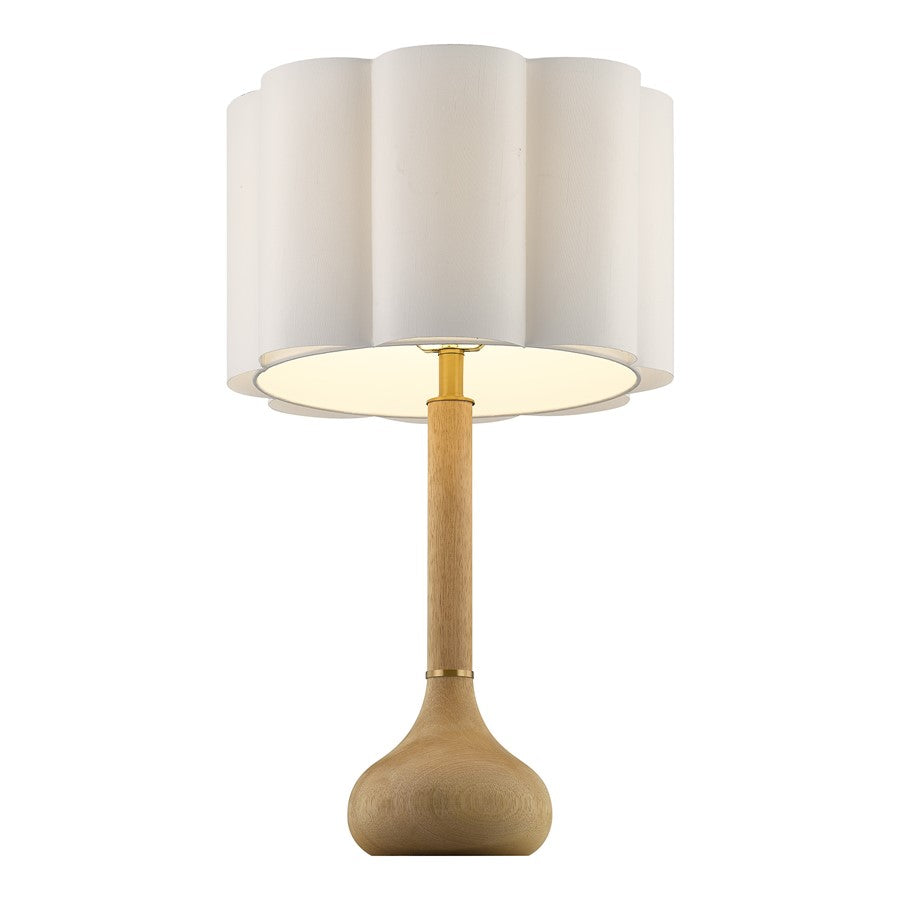 Savoy House Derby 1 Lt Table Lamp, White Scalloped
