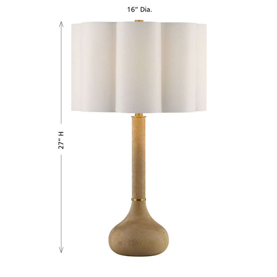 Savoy House Derby 1 Lt Table Lamp, White Scalloped