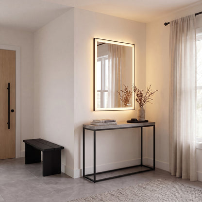 Savoy House Paulding LED 48x32 Rectangle Frontlit Mirror, Black