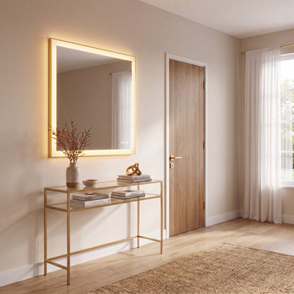 Savoy House Paulding LED 30x36 Rectangle Frontlit Mirror, Gold