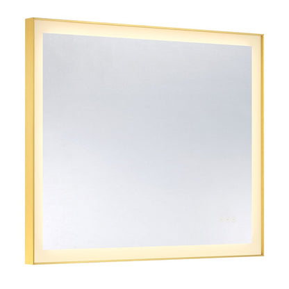 Savoy House Paulding LED 30x36 Rectangle Frontlit Mirror, Gold