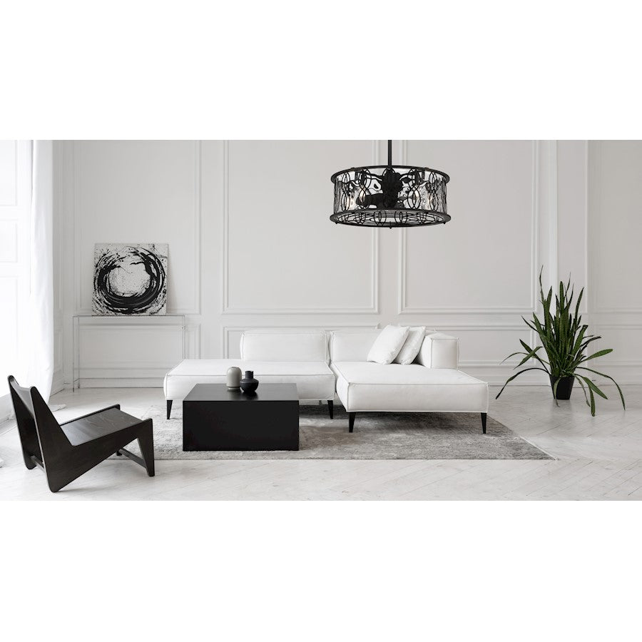 Savoy House Snowden 5Lt Ceiling Fan/Fan D'Lier, Black/Glacier