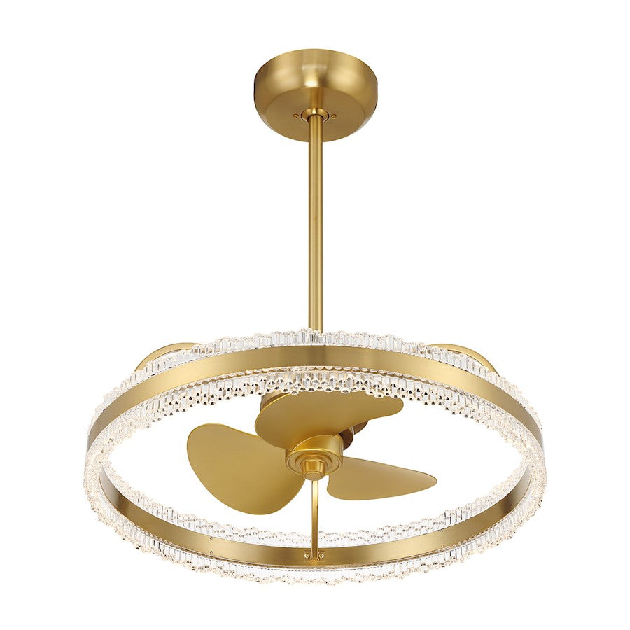 Savoy House Corona LED Fan D'Lier, Warm Brass