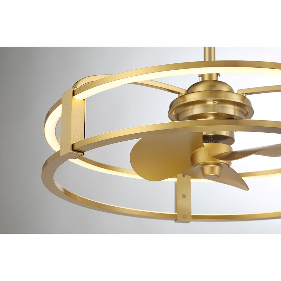 Savoy House Lyria LED Fan D'Lier, Warm Brass