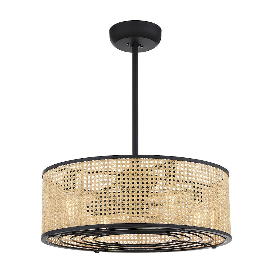 Savoy House Astoria 4-Light Fan D'Lier, Matte Black