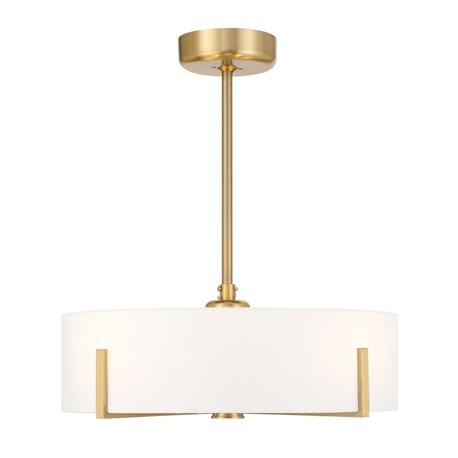 Savoy House Mansell 4Lt Ceiling Fan, White, Warm Brass