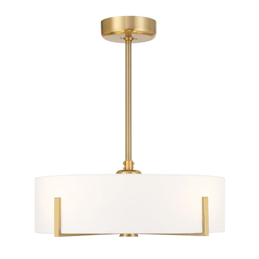 Savoy House Mansell 4Lt Ceiling Fan, White, Warm Brass