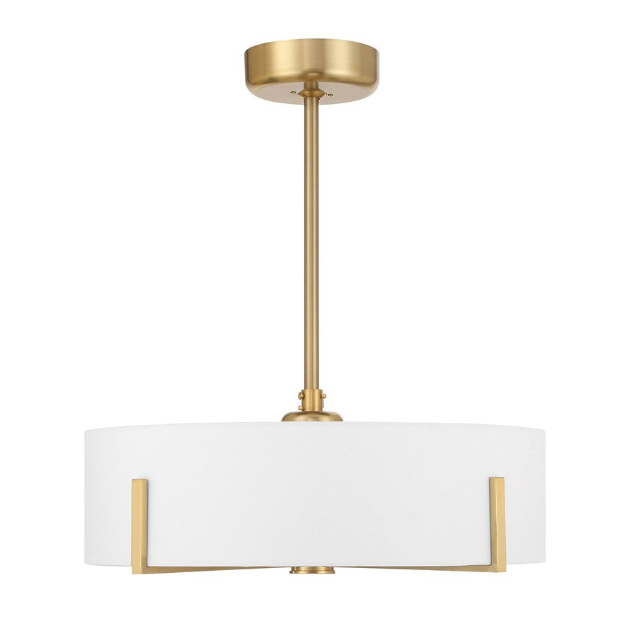 Savoy House Mansell 4Lt Ceiling Fan, White, Warm Brass