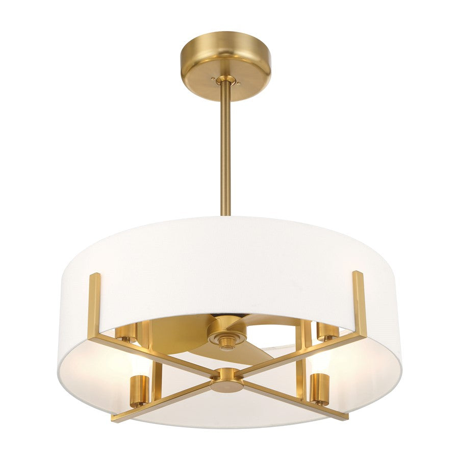 Savoy House Mansell 4Lt Ceiling Fan, White, Warm Brass