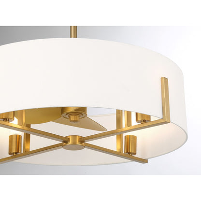 Savoy House Mansell 4Lt Ceiling Fan, White, Warm Brass