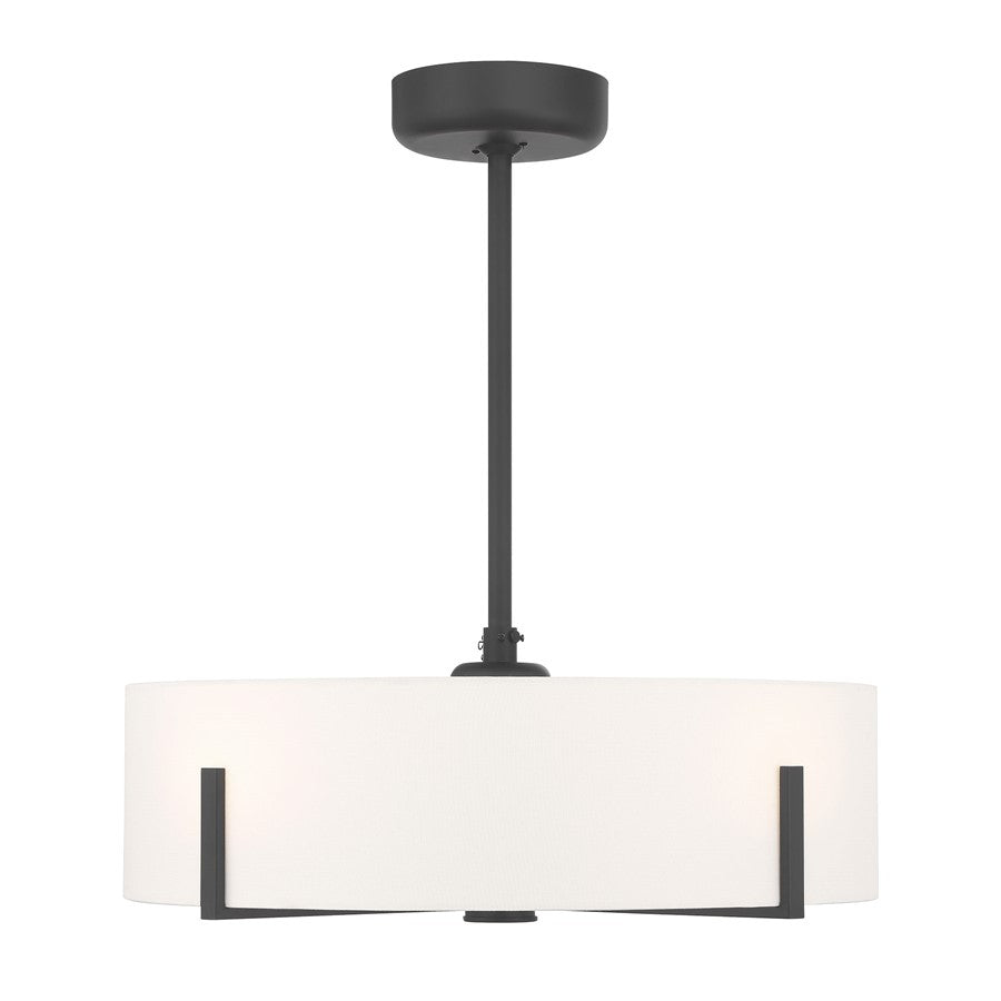 Savoy House Mansell 4Lt Ceiling Fan, Black/White, Matte Black